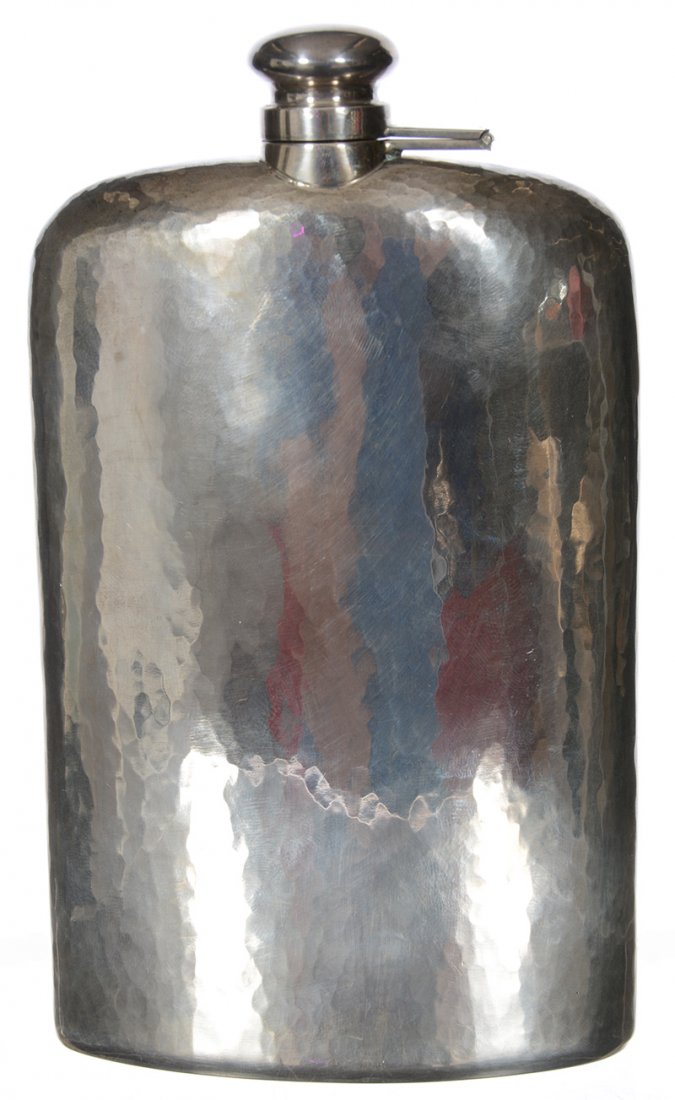 7 1/4" X 4 1/4" STERLING 3/4 PINT TWIST TOP FLASK (1 of 3)