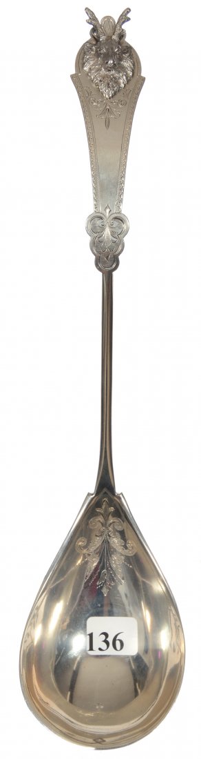 11 1/2" COIN SILVER LADLE MARKED "A. STOWELL & COMPANY" (1 of 5)