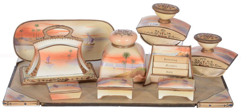 TEN PIECE NIPPON (GREEN WREATH MARK) DESK SET (1 of 9)