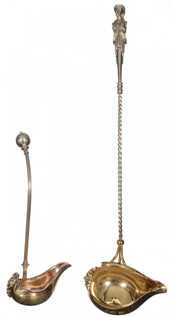 (2) COIN SILVER ORNATE LADLES (1 of 5)