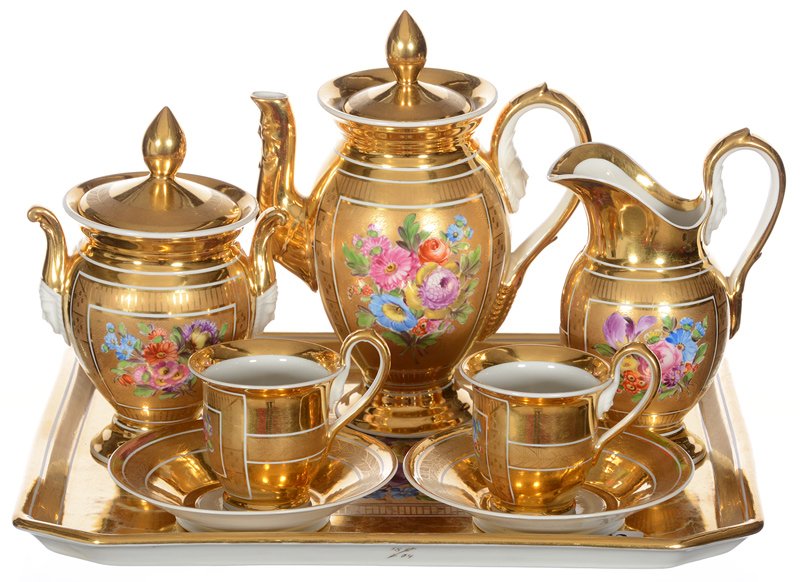 SIX PIECE PORCELAIN DEMITASSE SET (1 of 5)