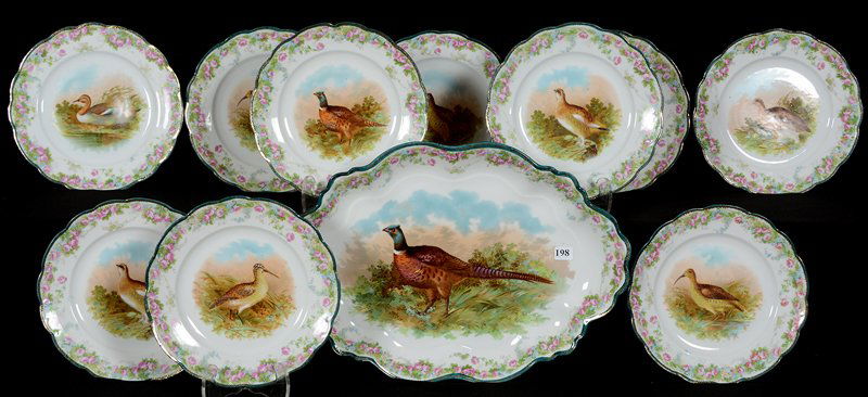 ELEVEN PIECE AUSTRIAN PORCELAIN GAME SET (1 of 5)