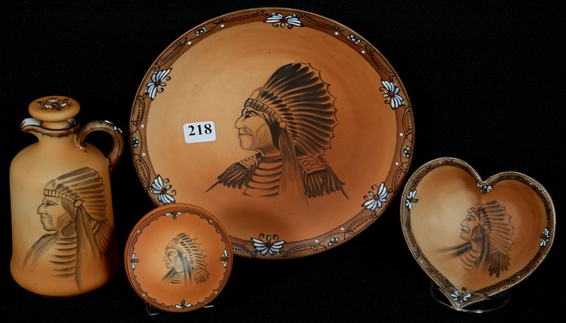 (4) NIPPON (GREEN WREATH MARK) INDIAN PORTRAIT ITEMS (1 of 3)