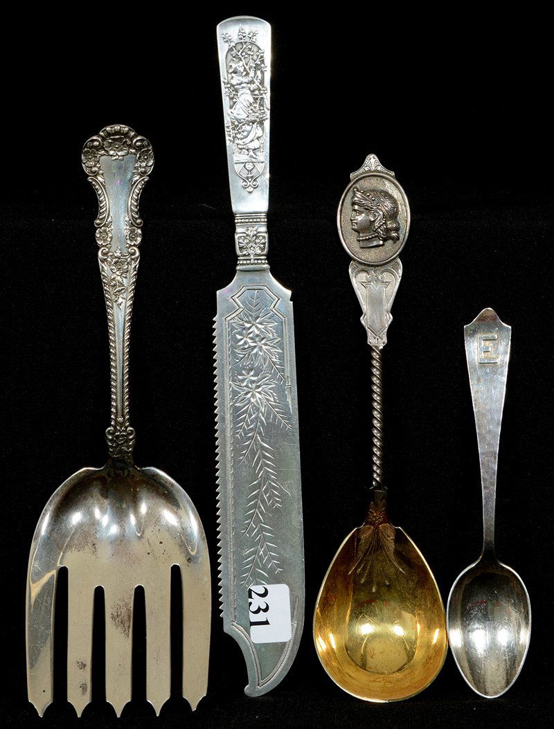 (4) ASSORTED STERLING SILVER SERVING PIECES (1 of 4)