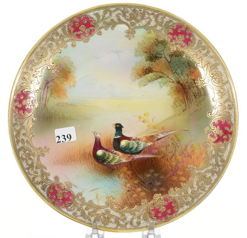 9 1/2" NIPPON (BLUE MAPLE LEAF MARK) ROUND CHARGER (1 of 3)