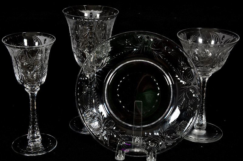 (48) PIECE SIGNED HAWKES AMERICAN BRILLIANT CUT GLASS T (1 of 5)