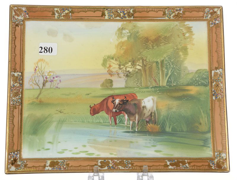 8" X 10 1/4" NIPPON (GREEN WREATH MARK) RECTANGULAR PLA (1 of 3)