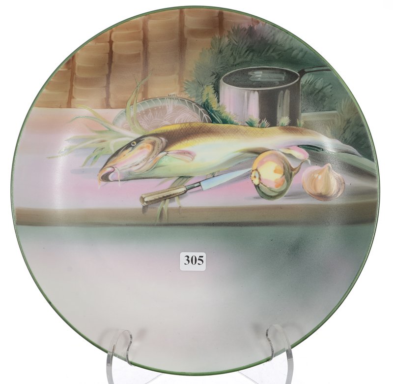 12" NIPPON (GREEN WREATH MARK) ROUND CHARGER (1 of 3)