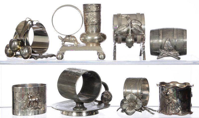 (8) SILVERPLATE FIGURAL NAPKIN RINGS (1 of 5)