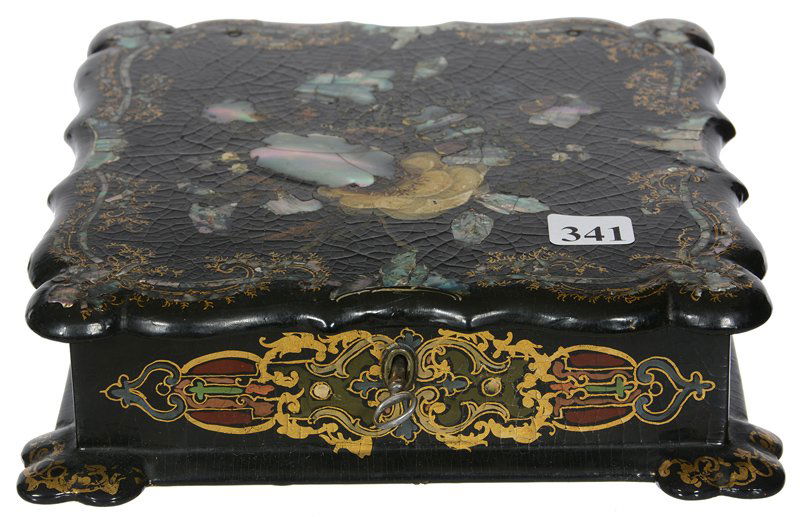 2" X 7 3/4" FRENCH EBONY MOTHER OF PEARL AND ABALONE IN (1 of 3)