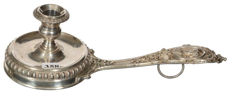 3 1/2" X 11" COIN SILVER CHAMBER STICK (1 of 4)