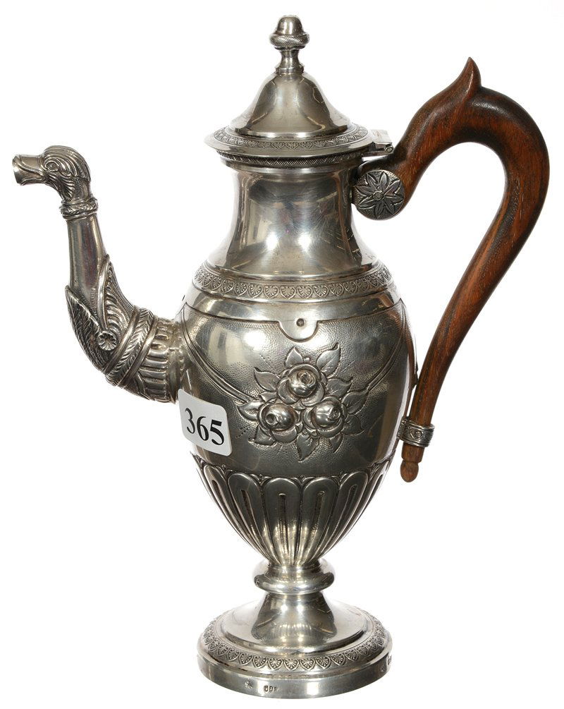 7 3/4" X 6" MARKED 800 COIN SILVER DEMITASSE POT WITH W (1 of 4)