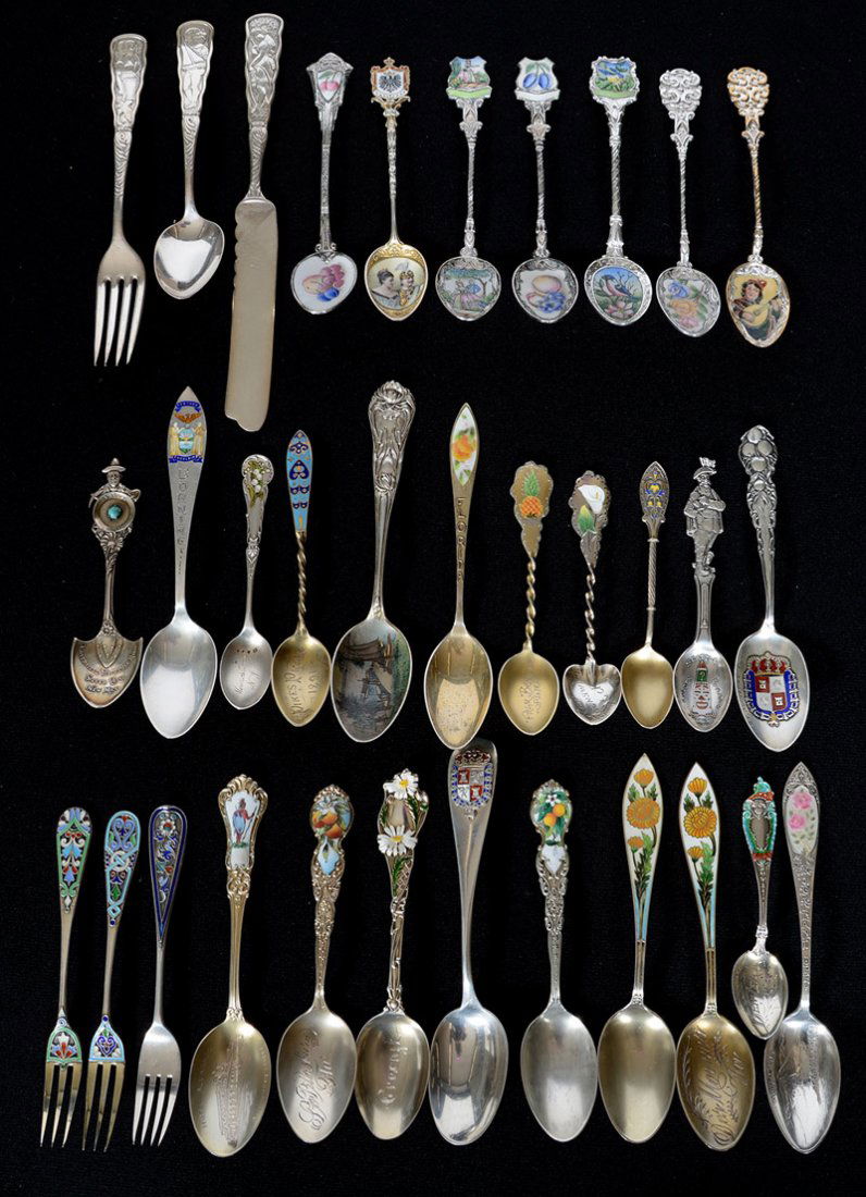 (23) STERLING AND COIN SILVER SOUVENIR SPOONS WITH (10) (1 of 7)