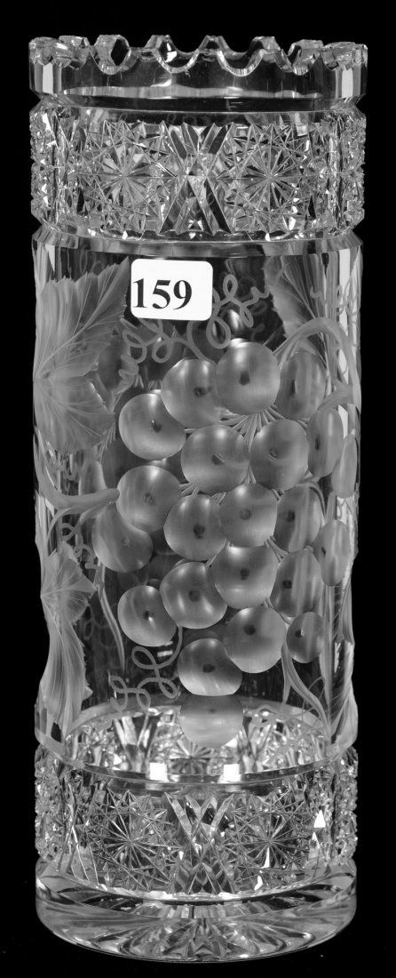 CYLINDRICAL VASE - 10" - UNMARKED TUTHILL VINTAGE (1 of 3)