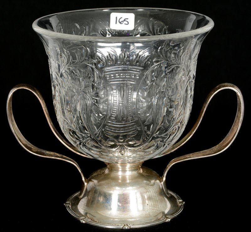 LOVING CUP - 6 3/4" X 6" ABCG BOWL W/ ENGRAVED FLORAL (1 of 4)