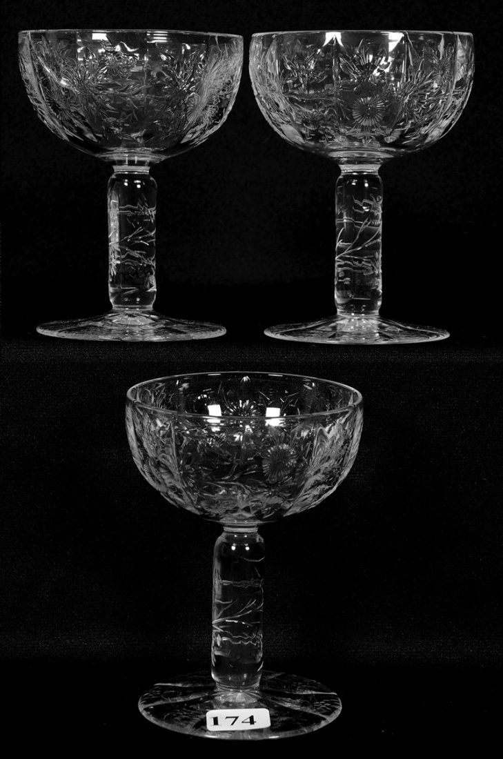 (3) CHAMPAGNE GLASSES - 4 1/2" - ABCG (1 of 3)