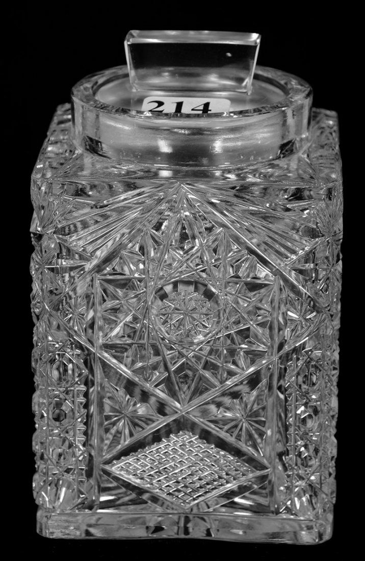 SQUARE JAR WITH STOPPER - 5" X 3"  - ABCG (1 of 3)