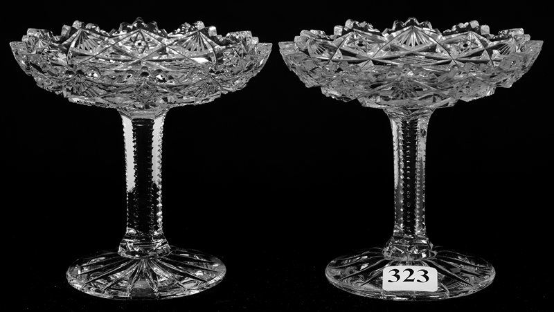 PAIR PEDESTAL BON-BONS - 4" X 4 1/4" - ABCG (1 of 3)