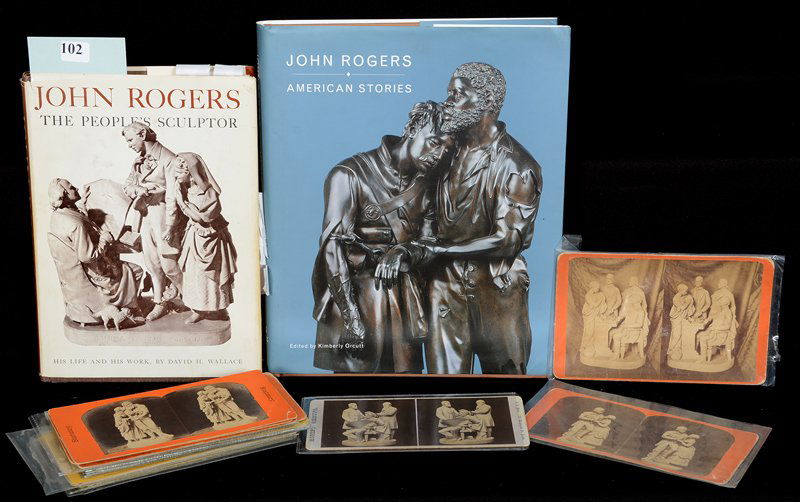 (2) BOOKS ABOUT JOHN ROGERS GROUPS & (17) STEREO VIEW (1 of 5)