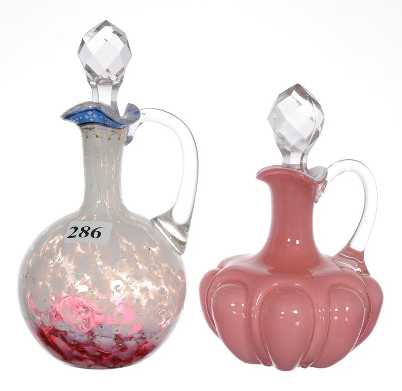 (2) ART GLASS CRUETS (1 of 2)