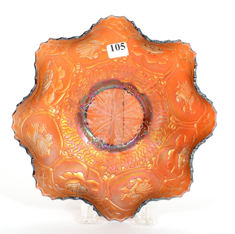 8 1/2" FENTON DRAGON AND LOTUS RUFFLED BOWL (1 of 3)