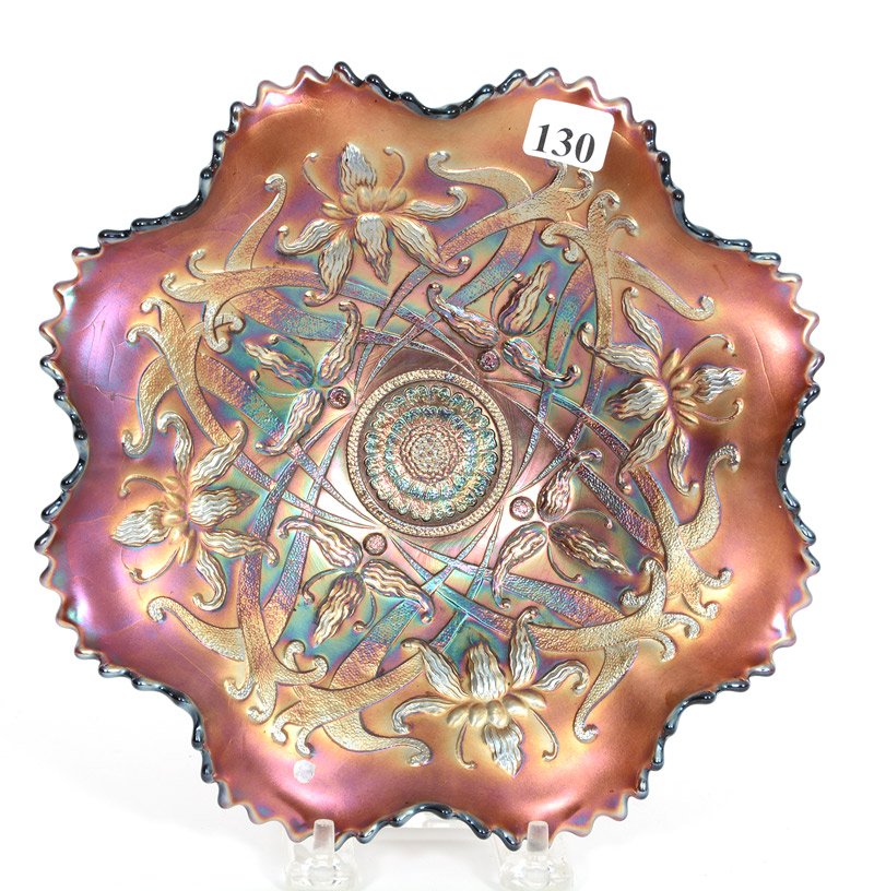 8 1/2" NORTHWOOD WISHBONE AMETHYST THREE FOOTED RUFFLED (1 of 3)