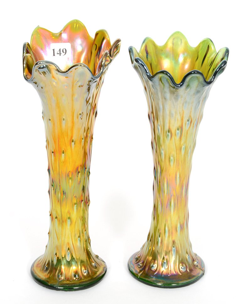 (2) STANDARD NORTHWOOD TREE TRUNK VASES, 3 1/4" BASE (1 of 3)