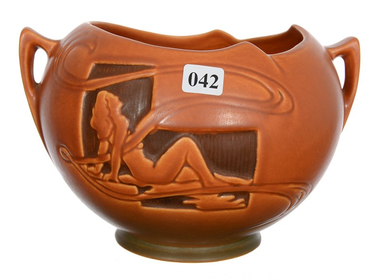 ROSEVILLE ART POTTERY #742-6" TWO HANDLED VASE (1 of 3)