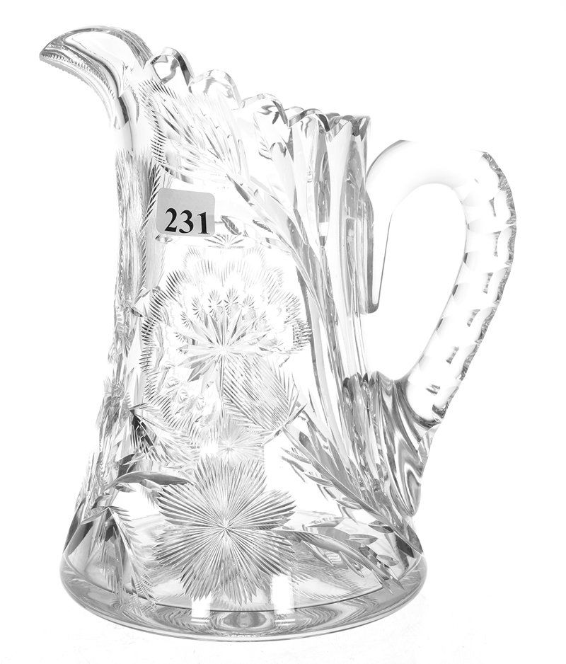 8" SIGNED LIBBEY AMERICAN BRILLIANT CUT GLASS WATER (1 of 3)