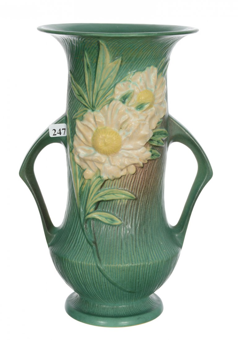 ROSEVILLE ART POTTERY #68-14" TWO HANDLED VASE (1 of 4)