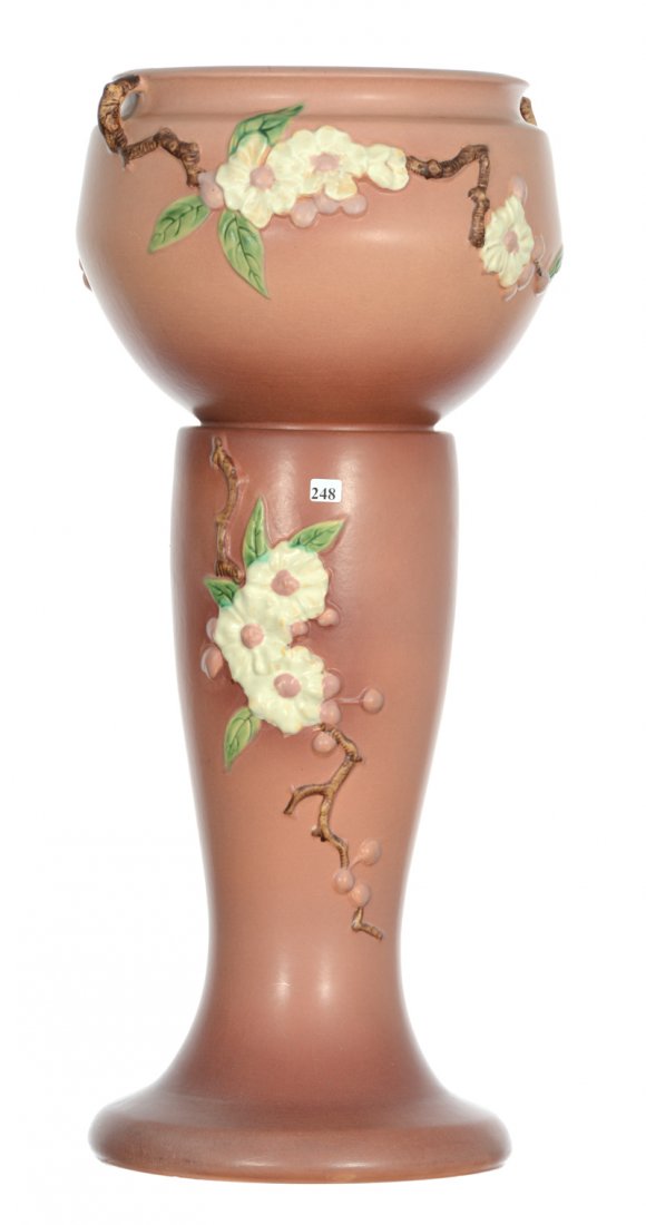 ROSEVILLE ART POTTERY 30 1/2" X 14" TWO PART JARDINIERE (1 of 4)