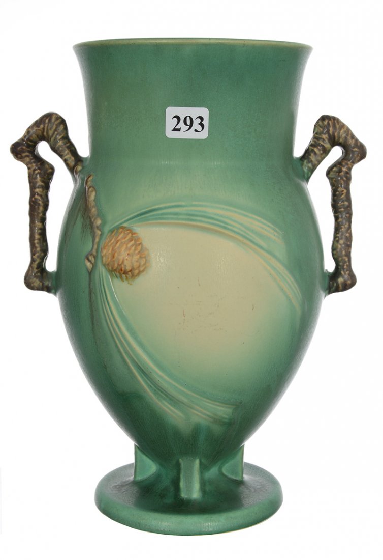 ROSEVILLE ART POTTERY #849-10" TWO HANDLED PEDESTAL (1 of 3)