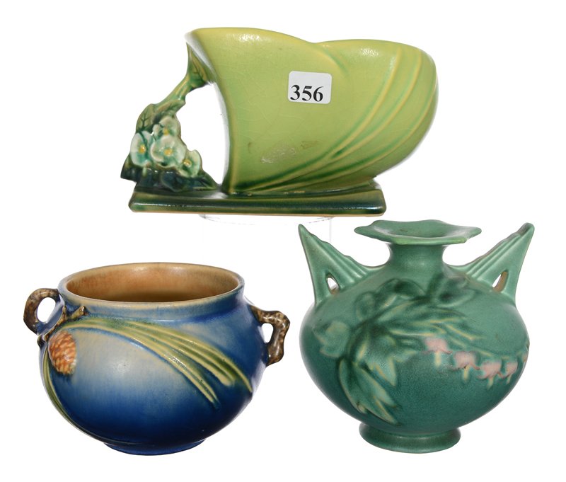 (3) ASSORTED ROSEVILLE ART POTTERY ITEMS (1 of 2)