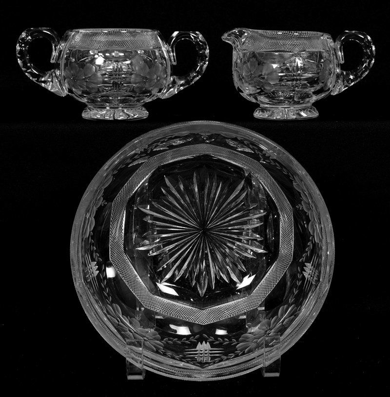 (3) SIGNED LIBBEY ABCG ITEMS IN SAME PATTERN (1 of 5)