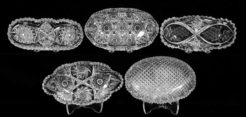 (5) ABCG RELISH TRAYS RANGING FROM 7" TO 8" (1 of 5)