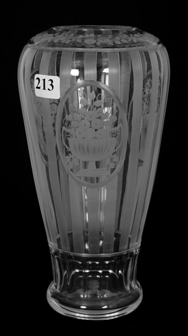 VASE - 8 1/2" - ABCG - SIGNED HAWKES MILLICENT PATTERN (1 of 5)