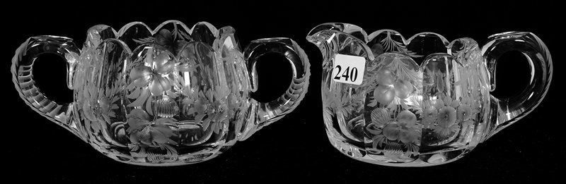 CREAMER AND SUGAR - ABCG - SIGNED LIBBEY FLUTE PATTERN, (1 of 3)