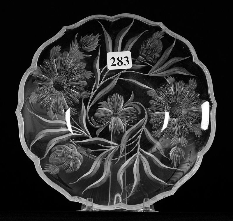 PLATE - 7" - ABCG - SIGNED TUTHILL ENGRAVED FLORAL (1 of 3)
