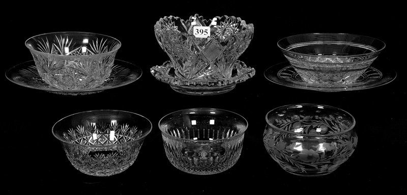 (6) ASSORTED FINGER BOWLS, SOME WITH UNDERPLATES - ABCG (1 of 5)