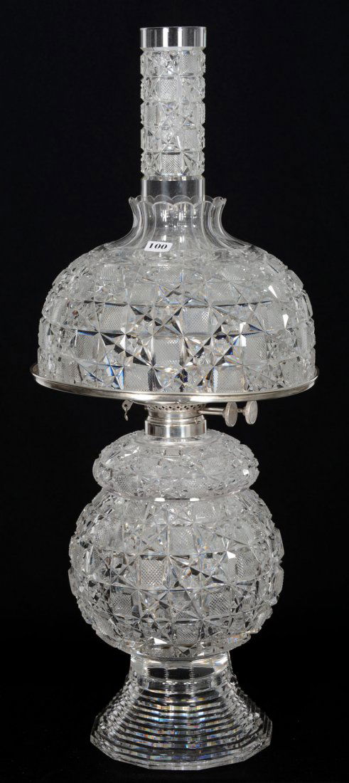 PEDESTAL OIL LAMP - 19 1/2" X 10" - ABCG - MT.