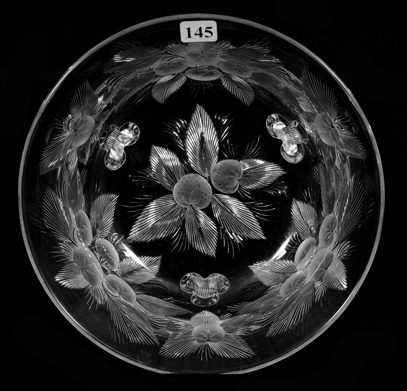 FOOTED BOWL - 4" X 8 3/4" - ABCG - SIGNED HAWKES GRAVIC (1 of 3)