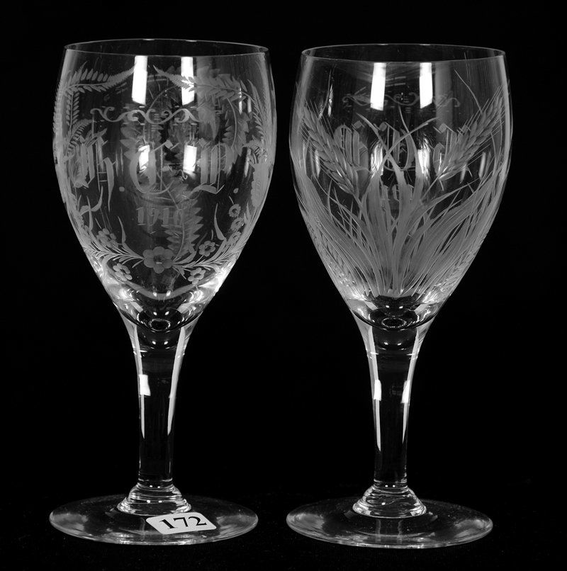PAIR GOBLETS - 6 3/4" - ABCG (1 of 5)