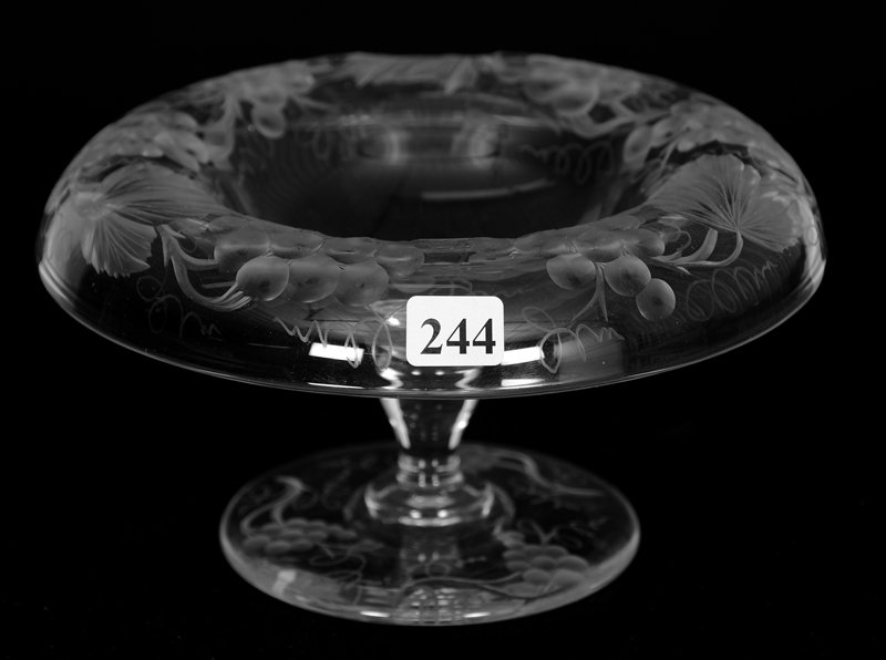 ROLLED RIM COMPOTE - 4 1/4" X 7 3/4" - ABCG - SIGNED (1 of 3)