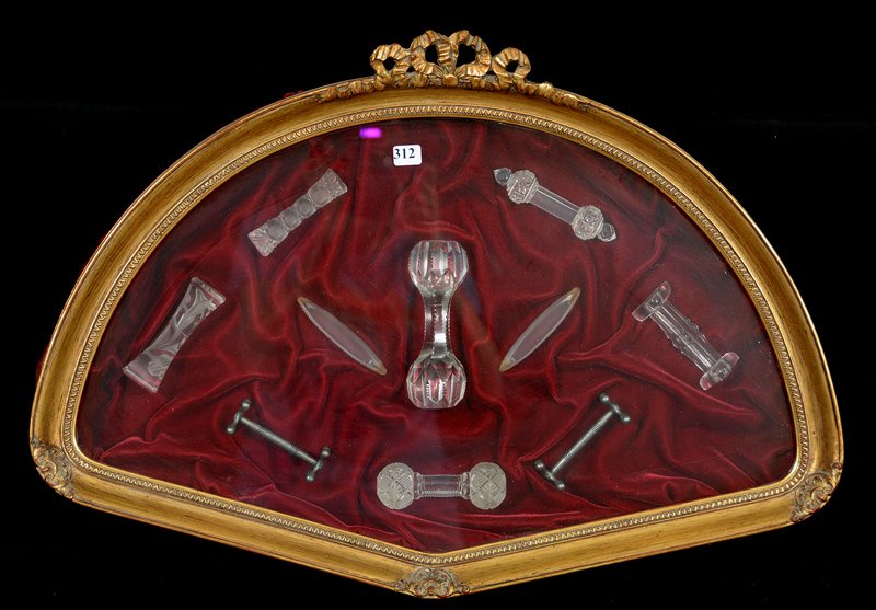 WALL MOUNT FAN SHAPED DEEP DISPLAY CASE FEATURING (8) (1 of 6)