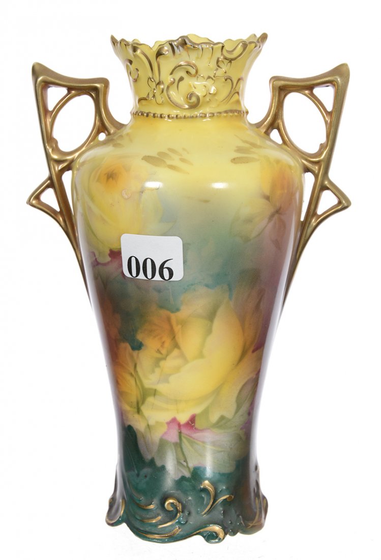 7" MARKED ROYAL PRUSSIAN TWO-HANDLED VASE (1 of 3)