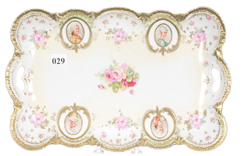 11 3/4" UNMARKED PRUSSIA SCALLOPED MOLD DRESSER TRAY (1 of 4)