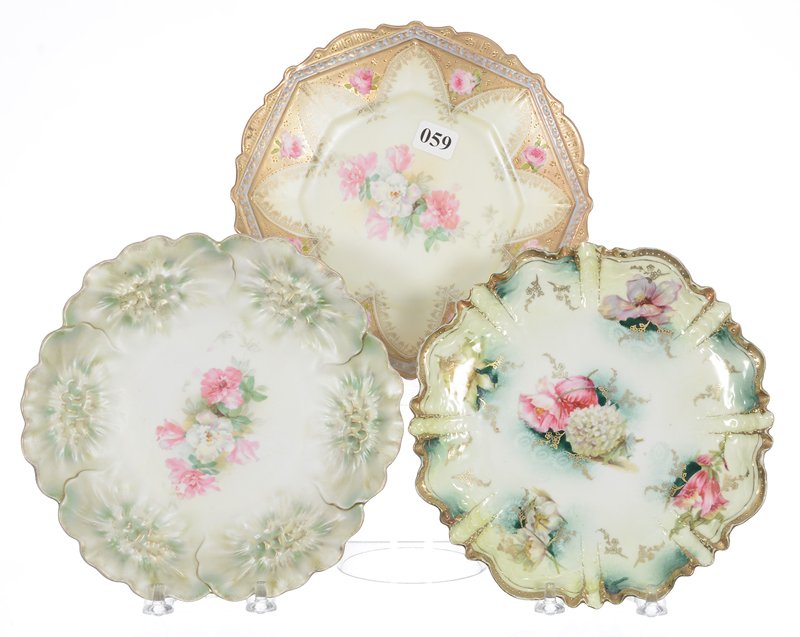 (3) MARKED R.S.PRUSSIA 7 1/2" PLATES (1 of 3)