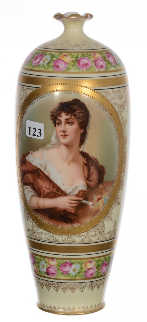 11 1/2" PROV SAXE VASE (1 of 3)