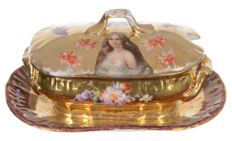 3" X 5 1/4" UNMARKED GERMAN MINIATURE COVERED TUREEN (1 of 3)