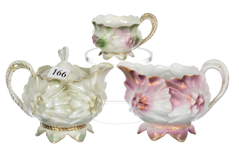 (3) UNMARKED R.S.PRUSSIA SUNFLOWER MOLD ITEMS (1 of 3)